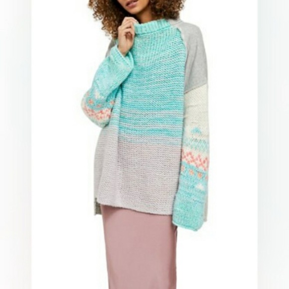 NWT Free People Polar Opposites Oversized Sweater - Picture 2 of 16